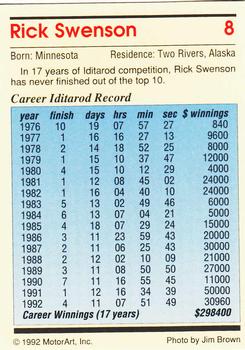 1992 MotorArt Iditarod Sled Dog Race #8 Rick Swenson Back